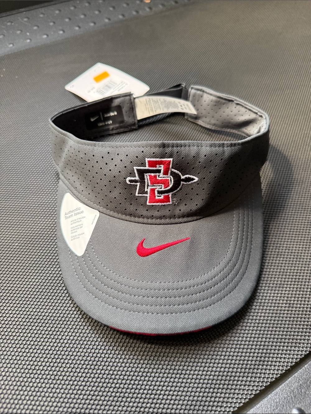 Nike Gray and Red SDSU Performance Visor